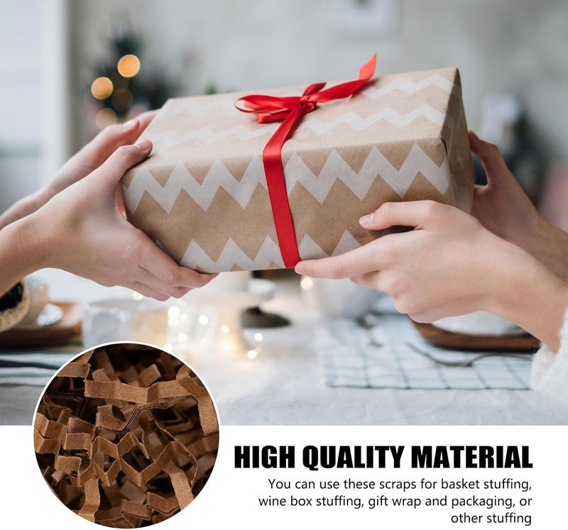 ZEBMOON 2 LB Brown Crinkle Cut Paper Shred Filler Great for Gift Wrapping, Basket Filling, Birthday, Wedding, Halloween, Thanksgiving, Christmas Day, New Year Party Decorations Filling Supplies - Image 2